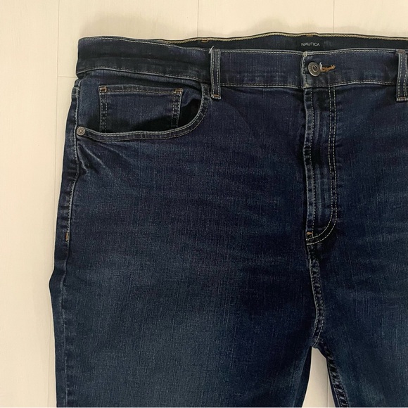 Nautica Straight Fit Stretch Blue Jeans Cotton Blend Big and Tall, Men’s 42” - Picture 2 of 14
